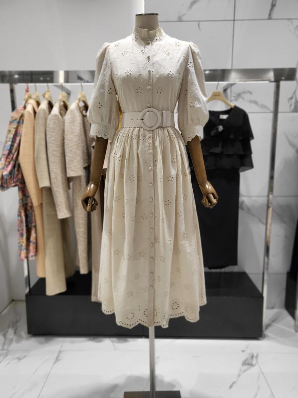 모조에스핀 아일렛 펀칭 레이스 롱 원피스 (S222MSE045)