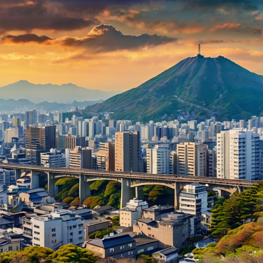 기타큐슈 도시 야경 이미지