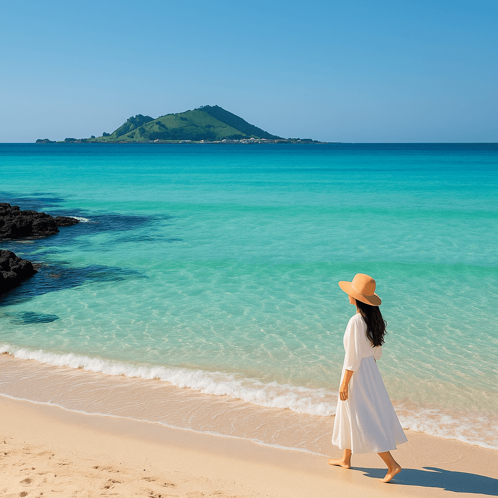 제주 협재해변에서 즐기는 에메랄드빛 바다 산책과 천혜의 힐링 여행