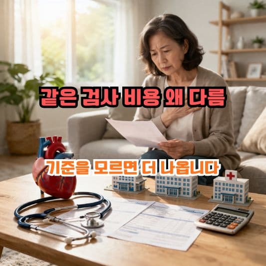 심장 검사 비용과 병원 차이를 고민하는 상황