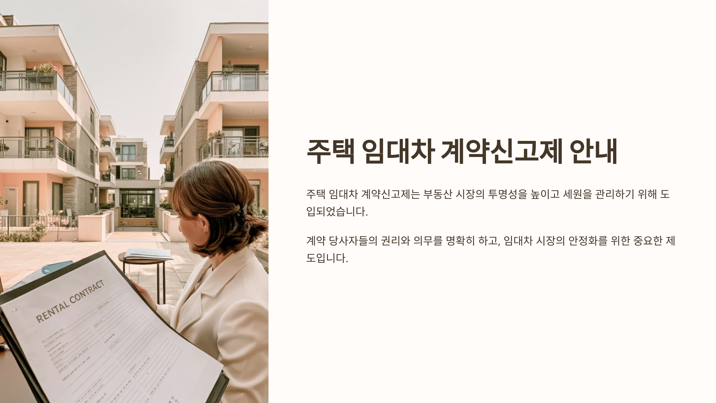 주택 임대차 계약 신고제 안내