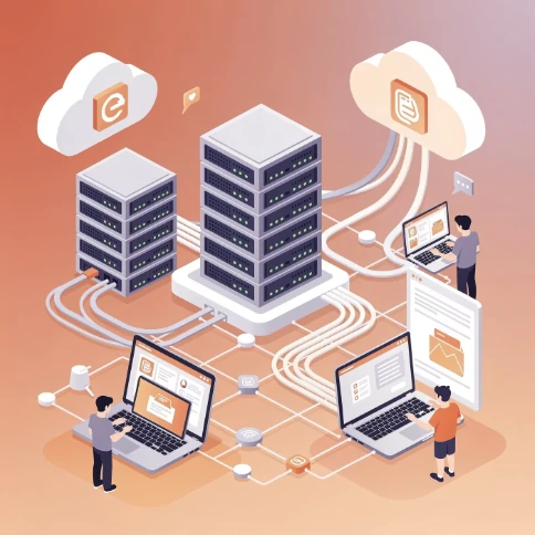 클라우드 백업 예시 일러스트