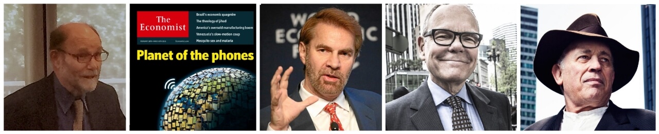 존 D. 나일스 UC버클리대 교수, ‘포노 사피엔스’를 소개한 英"이코노미스트", 에릭 브린욜프슨 MIT교수, 캐나다 기업컨설턴트 돈 탭스콧, 과학베스트셀러작가 존 브록만