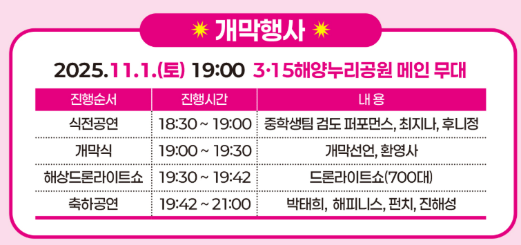 개막식 일정