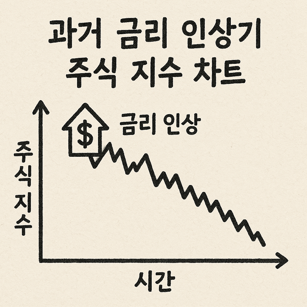 과거 금리 인상기 주식 지수 차트