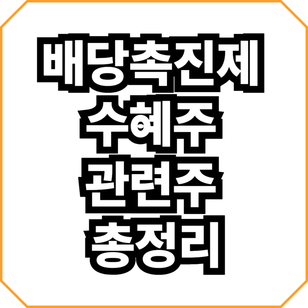 배당촉진제 수혜주 관련주 총정리