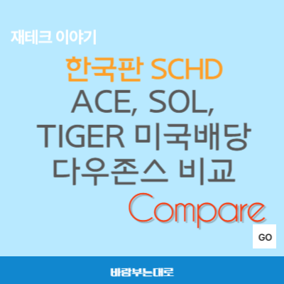 한국판 SCHD 미국배당다우존스 ETF 3종 비교