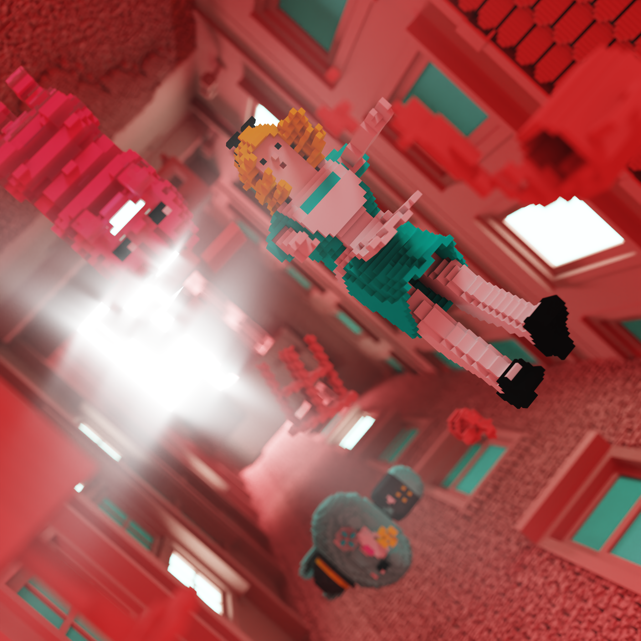 복셀 복셀아트 복셀아티스트 voxel voxelart voxelartist mebbit cloudy digital art illustration NFT Allice