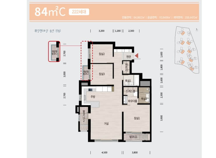 은평 대방 디에트르 84C 평면도
