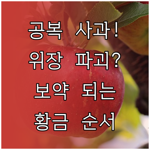 공복 사과 효능과 위장 보호를 위한 ..