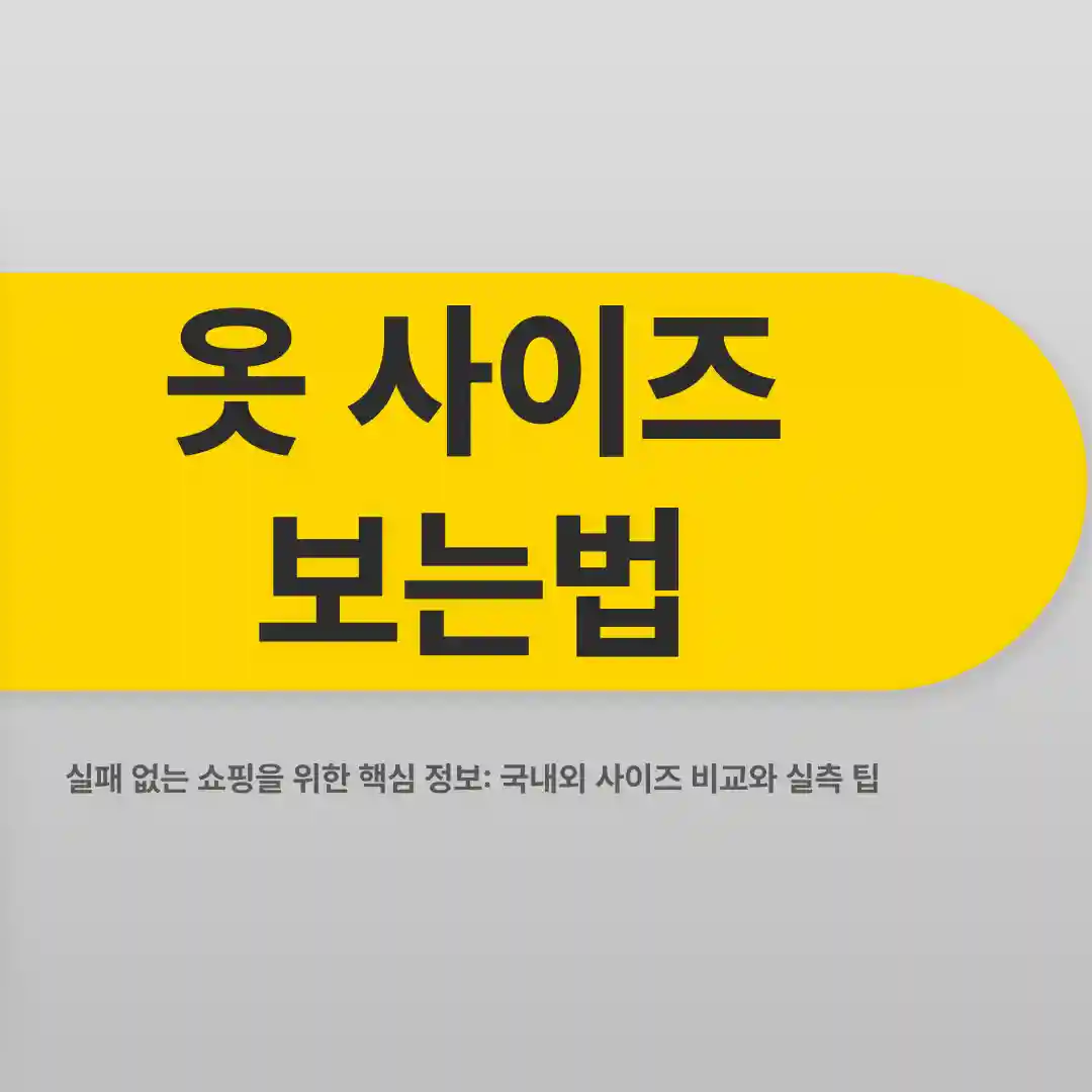 옷 사이즈 보는법