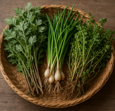 쑥, 달래, 냉이 사진