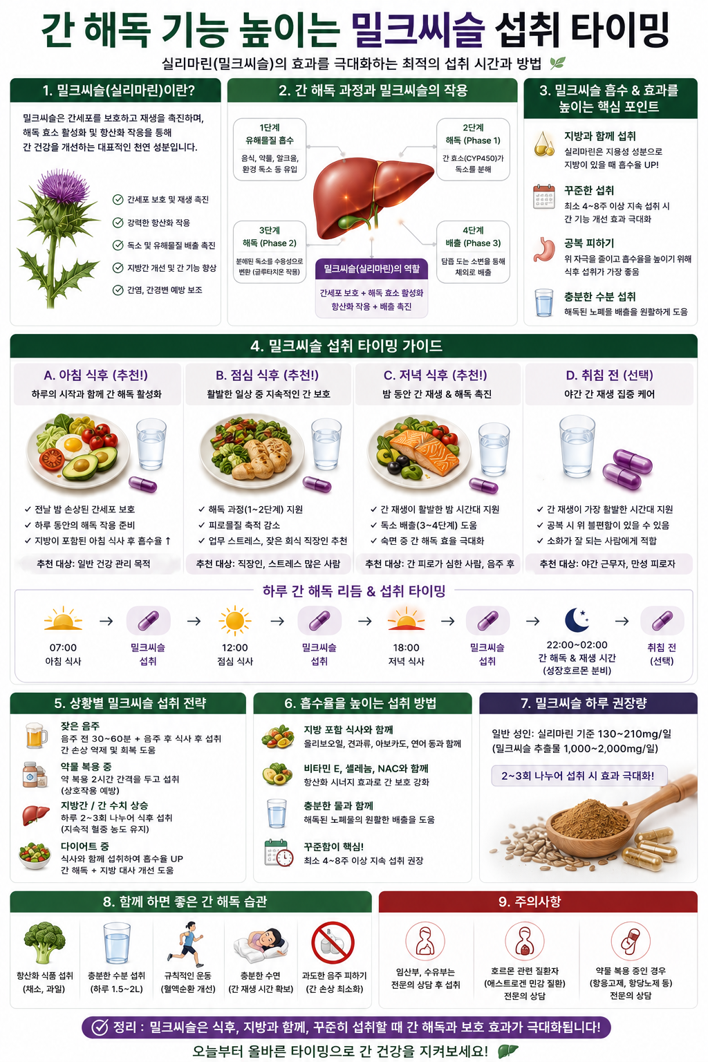 간 해독 기능 높이는 밀크씨슬 섭취 타이밍