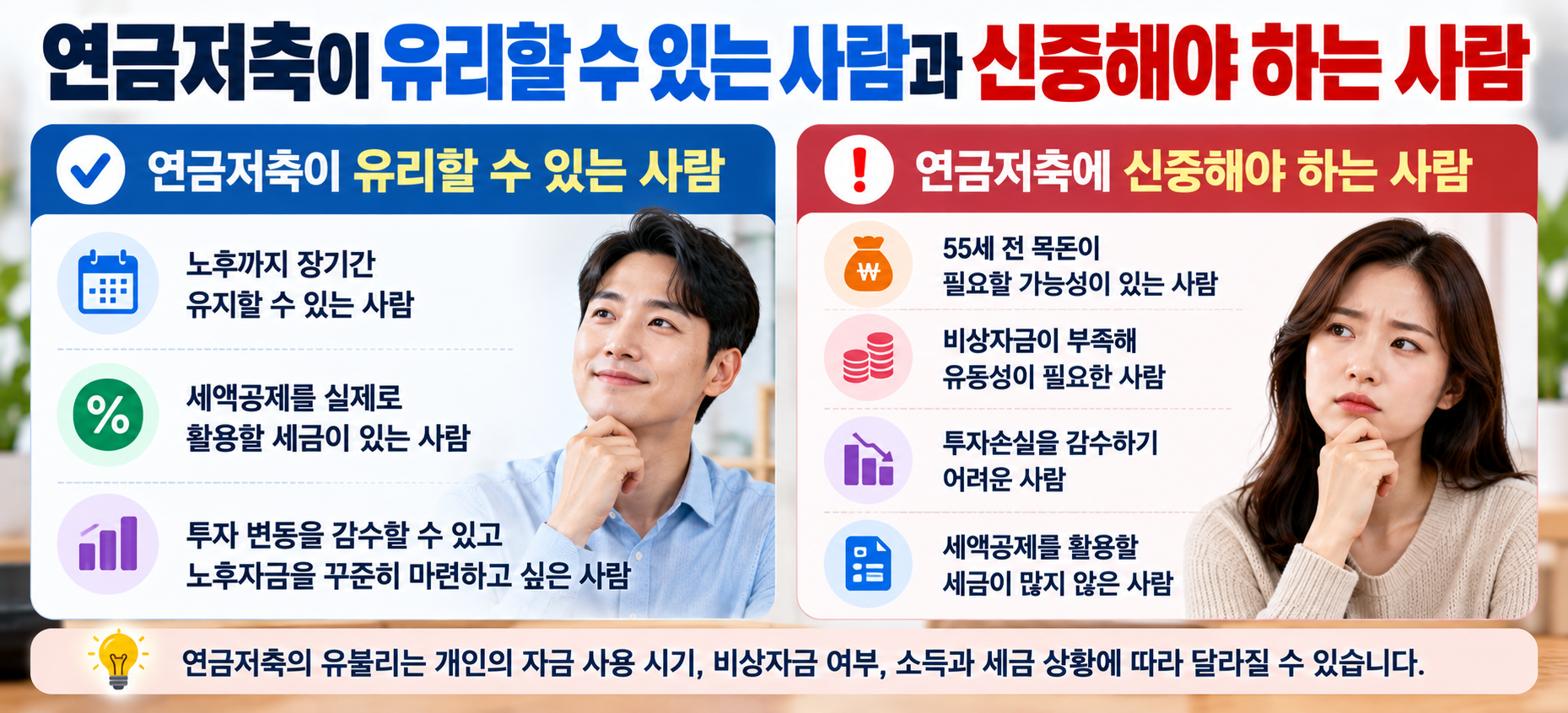 연금저축이 유리한 사람과 가입에 신중해야 하는 사람