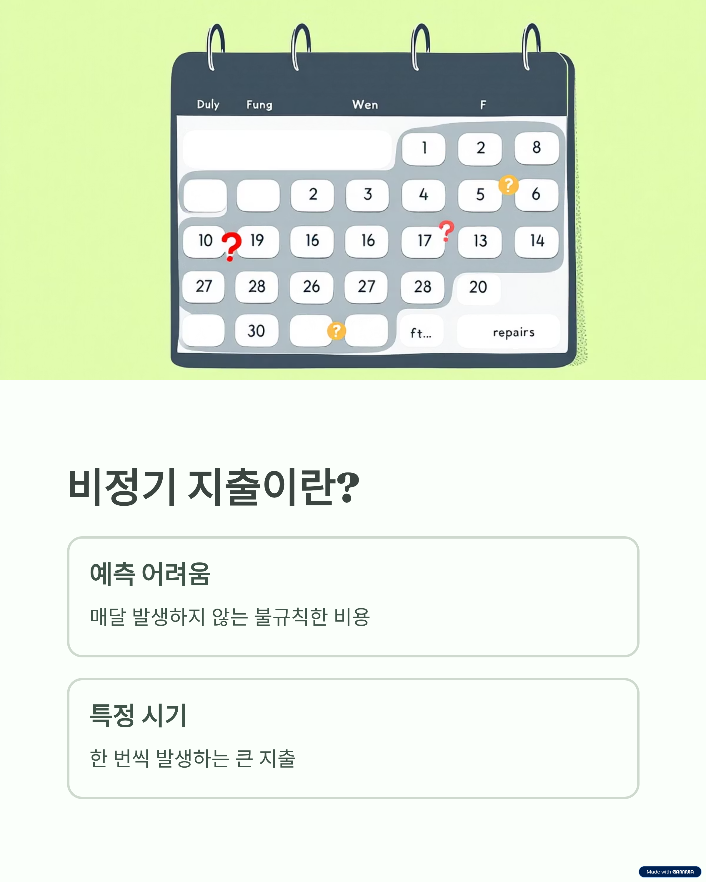 비정기 지출이란?