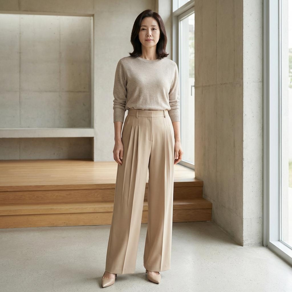 4060 체형을 보완하는 와이드 슬랙스 선택법