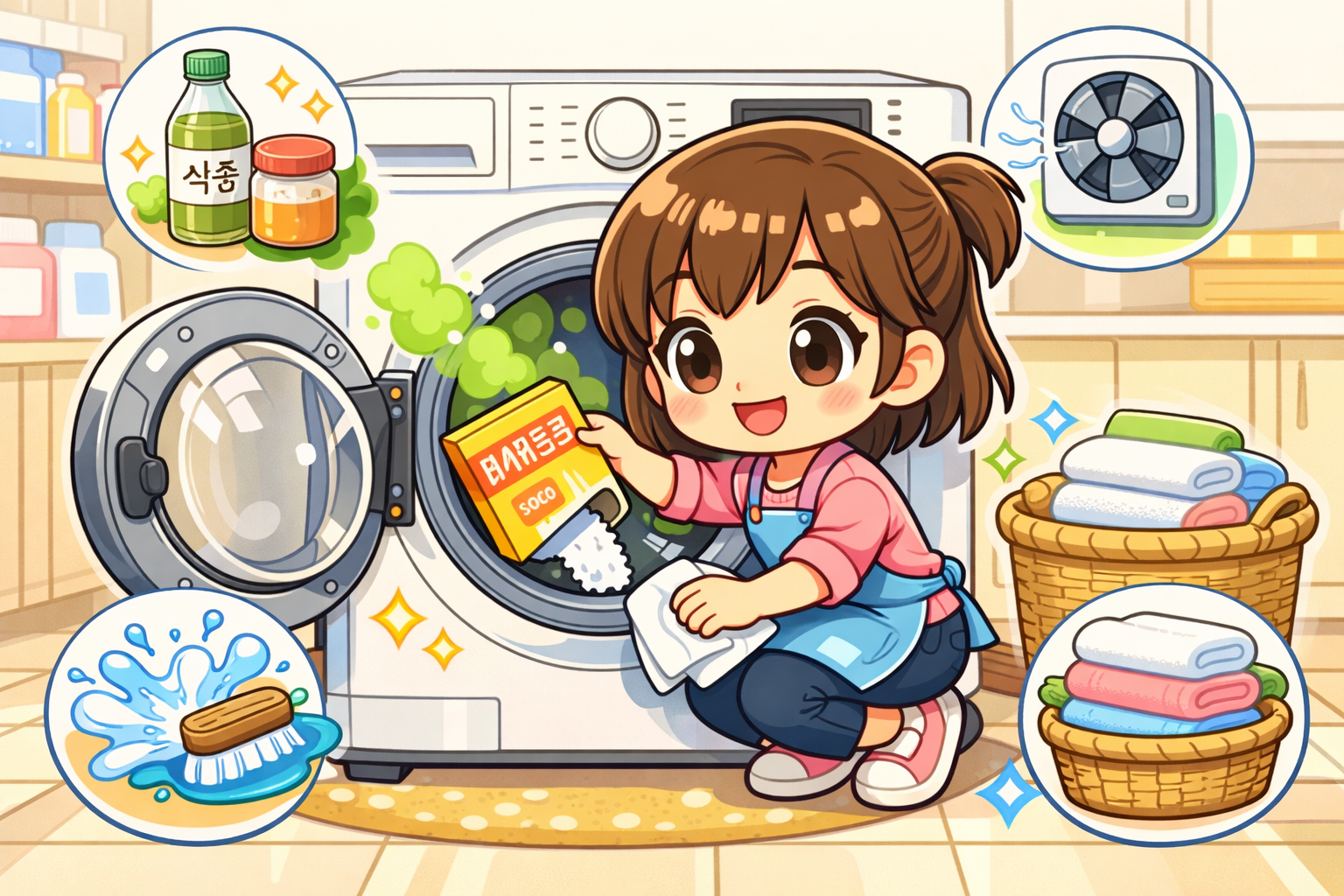 세탁기에서 나는 냄새 없애는 방법