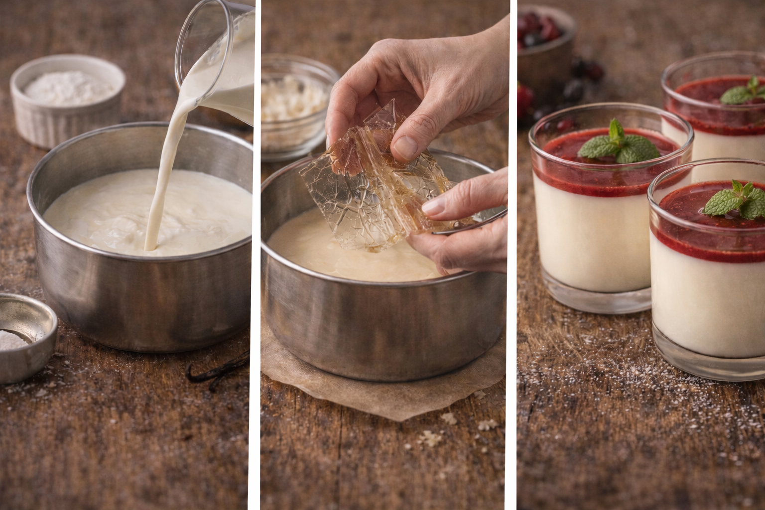 판나코타 크림비율 젤라틴 굳힘 흐름 구조