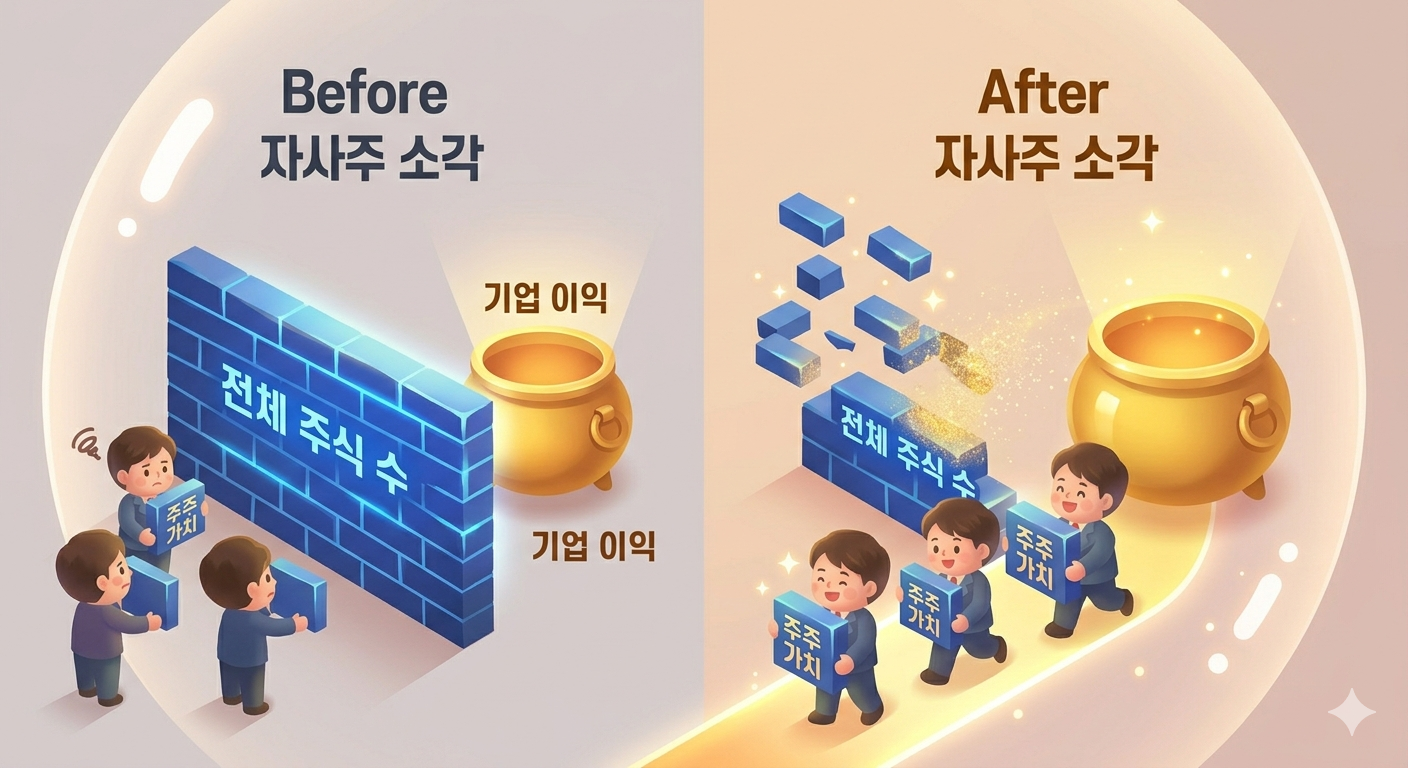 자사주-소각-전후-주당-가치-상승-비교-인포그래픽