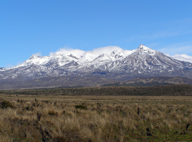 뉴질랜드 루아페후 산의 전경