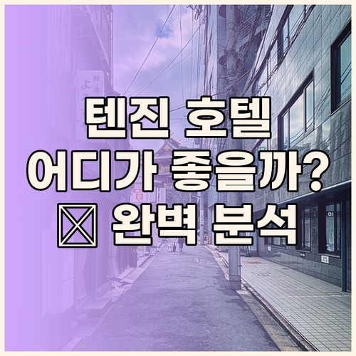 텐진 호텔 어디로 갈까? 위치, 서비