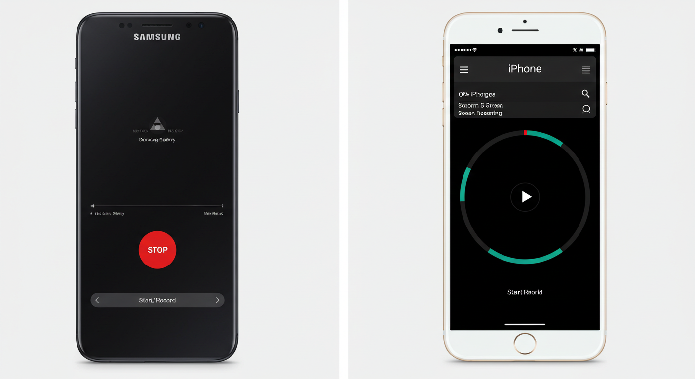 갤럭시 화면 녹화 기능, 아이폰과 비교