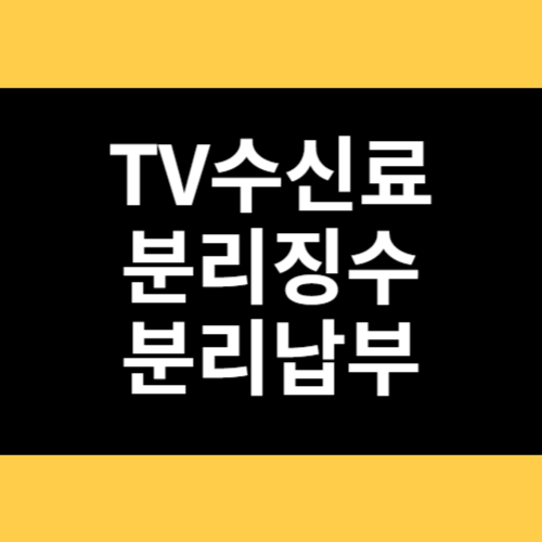 TV수신료 분리징수 분리납부 썸네일