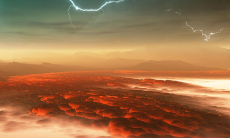 황산 구름이 덮고 있어 지옥 같은 금성의 표면 모습