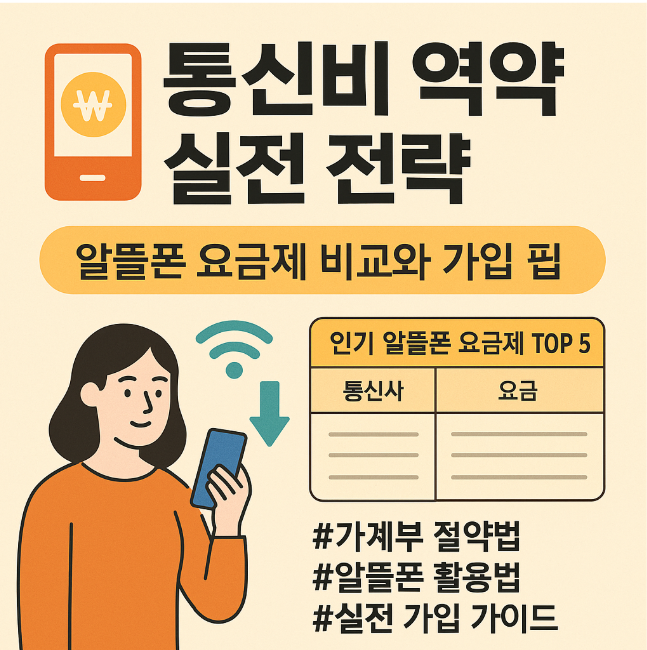 통신비 절약 실전 전략 &ndash; 알뜰폰 요금제 비교와 가입 팁 (가계부 절약법, 알뜰폰 활용법, 실전 가입 가이드)