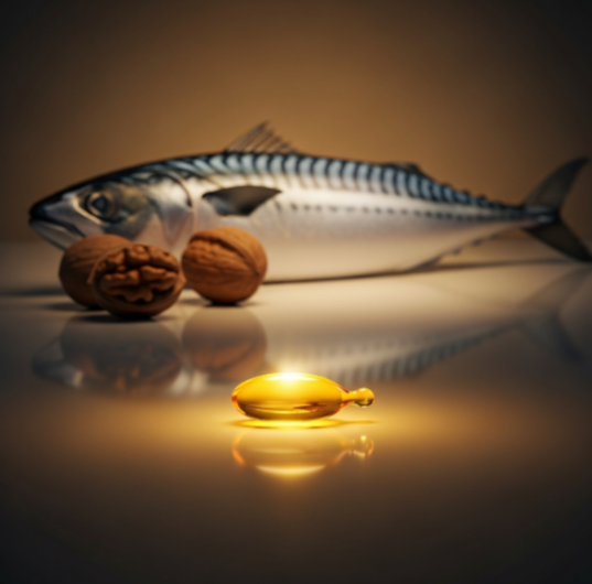 생선과 오메가3 원료 이미지