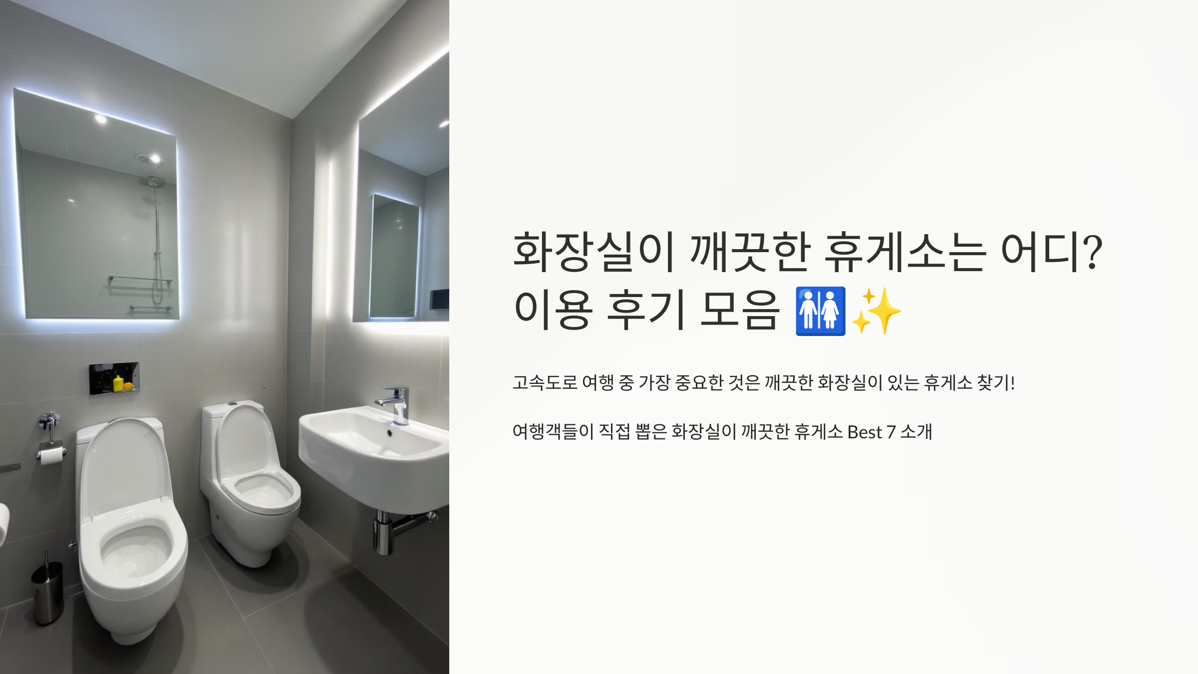 화장실이 깨끗한 휴게소는 어디? 이용 후기 모음