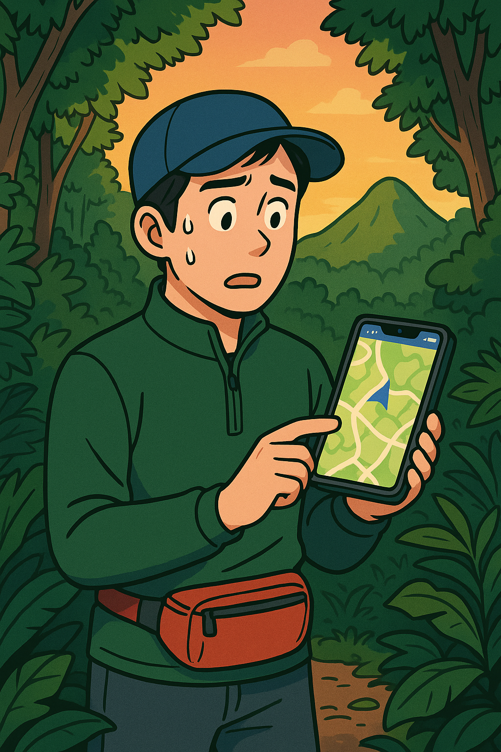 등산중 길잃은 사진