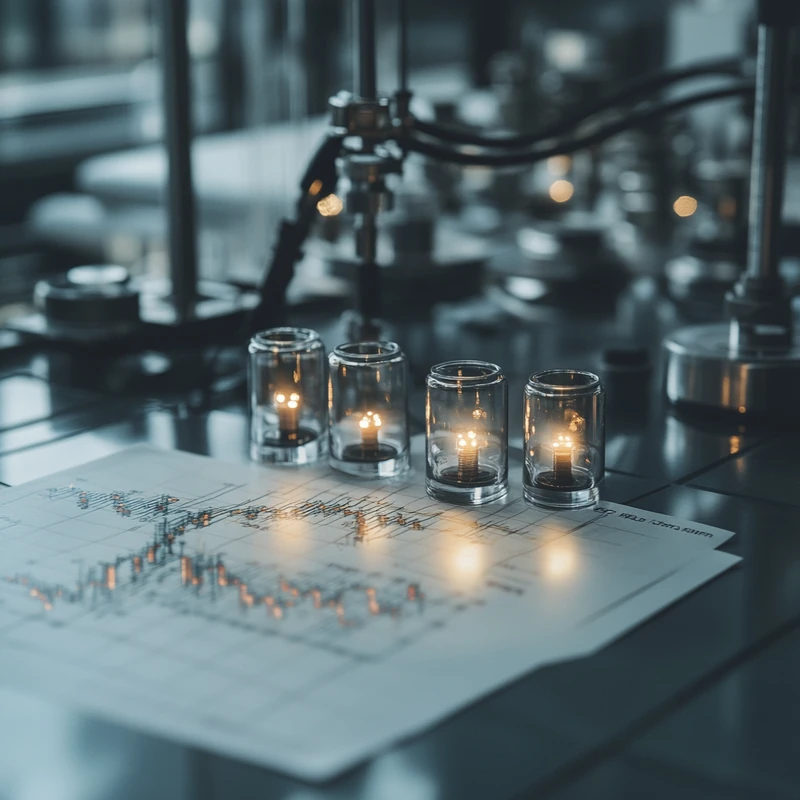 하이테크 금융 연구소에서 고배당 하이리스크 ETF 수익률 격차를 보여주는 다이나믹한 그래프. 변동성 트렌드 집중, 밝은 분석적 조명 아래.