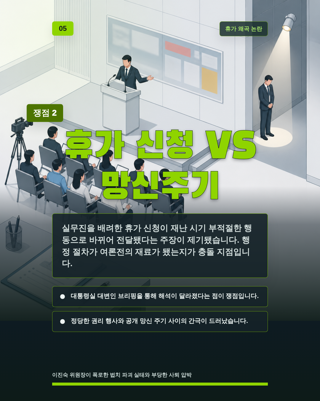 휴가 신청 VS 망신주기