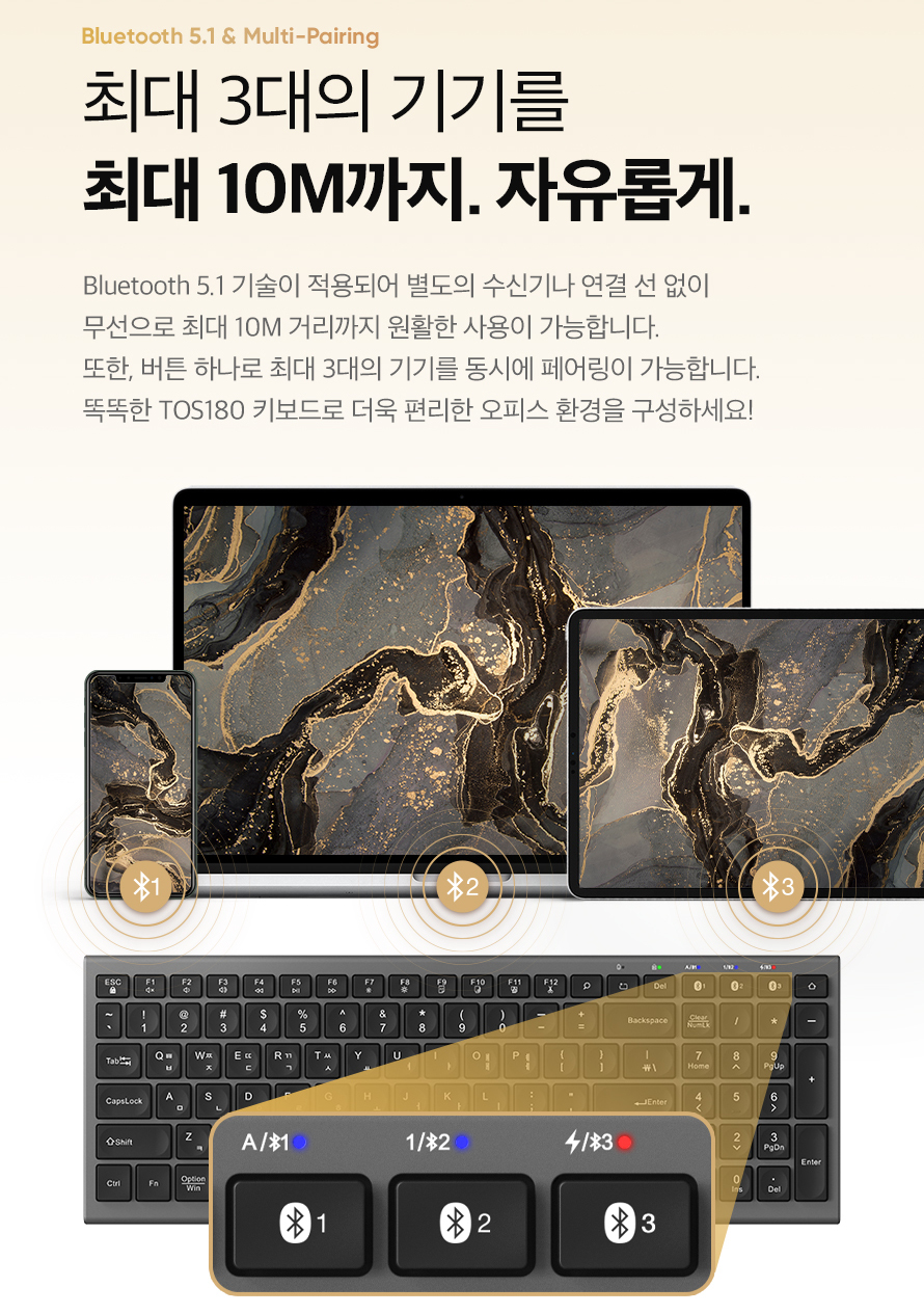 ABKO TOS180 Bluetooth Pentagraph Keyboard