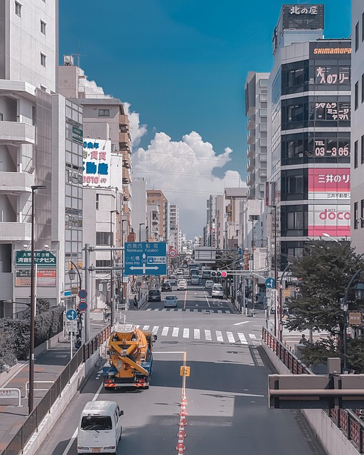 일본 시내 도로