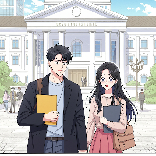 법원에 방문하는 부부