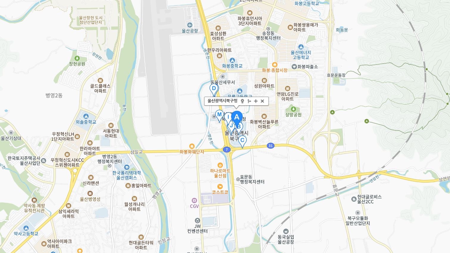 울산 북구청 주차장