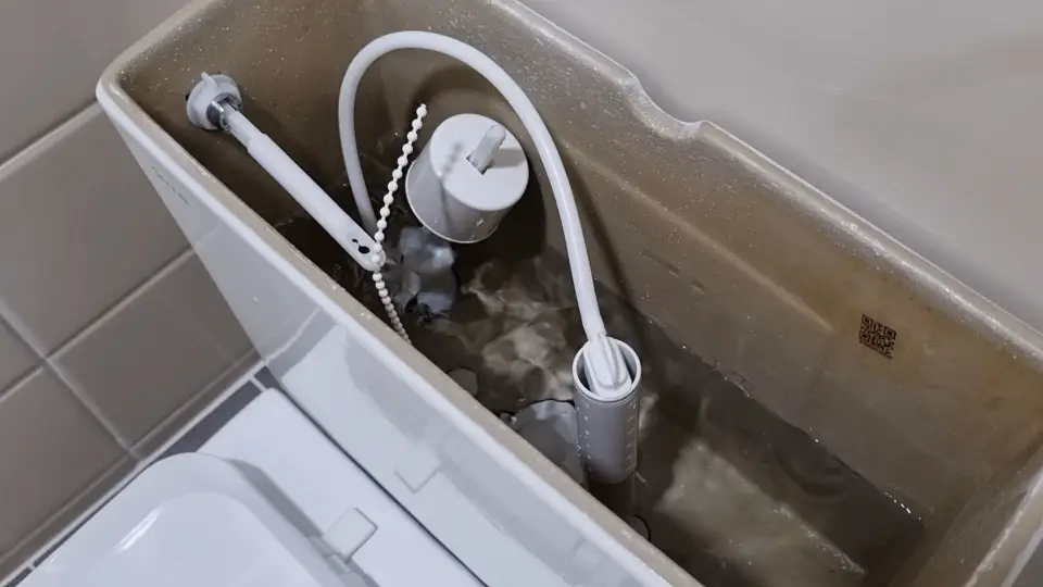 양변기 물탱크 물 들어가는 모습