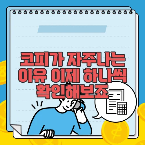 코피가 자주나는 이유 이제 하나씩 확인해보죠