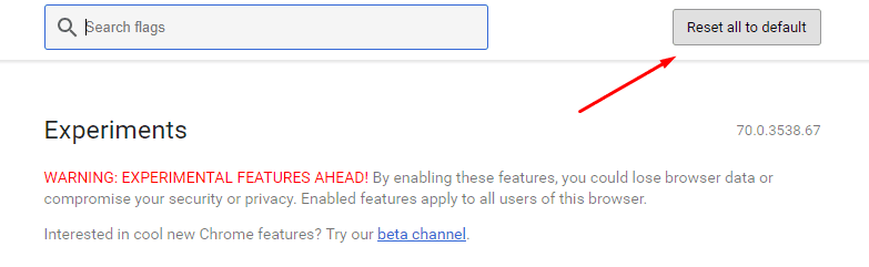 크롬 브라우저의 설정을 기본값으로 돌리는 메뉴