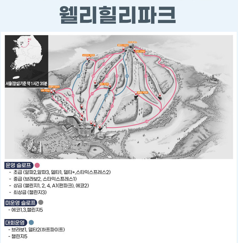 스키장 시즌권 웰리힐리파크