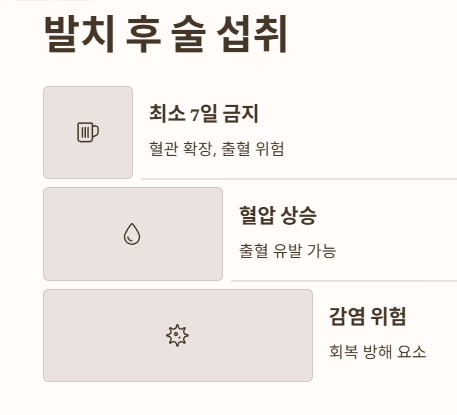 사랑니 발치 후 술