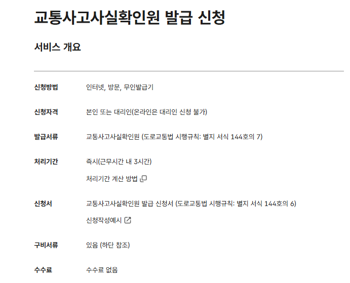 교통사고 사실확인원 발급