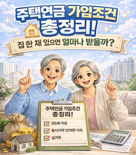 주택연금 가입조건 총정리! 집 한 채 있으면 얼마나 받을까?