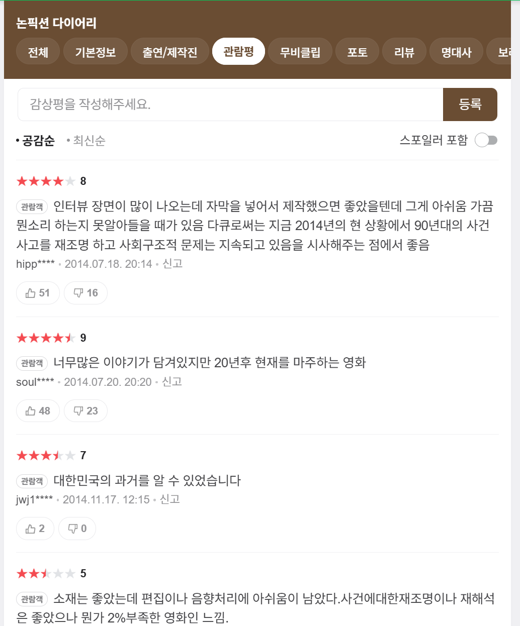 네이버 관람평