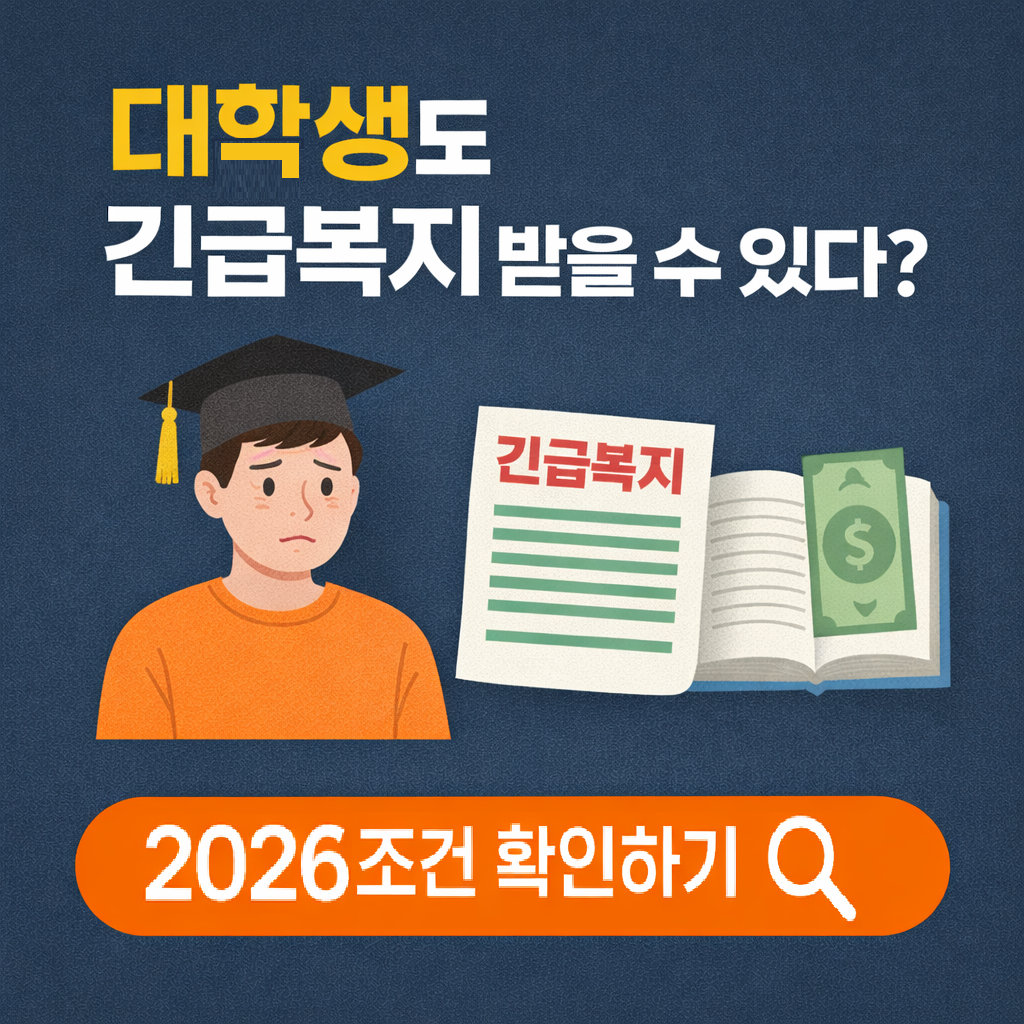 2026년 대학생도 긴급복지 받을 수 있을까? 등록금&middot;생계비 지원 조건 총정리
