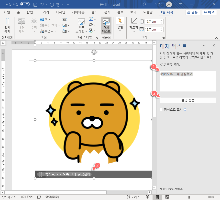 텍스트 설명 생성