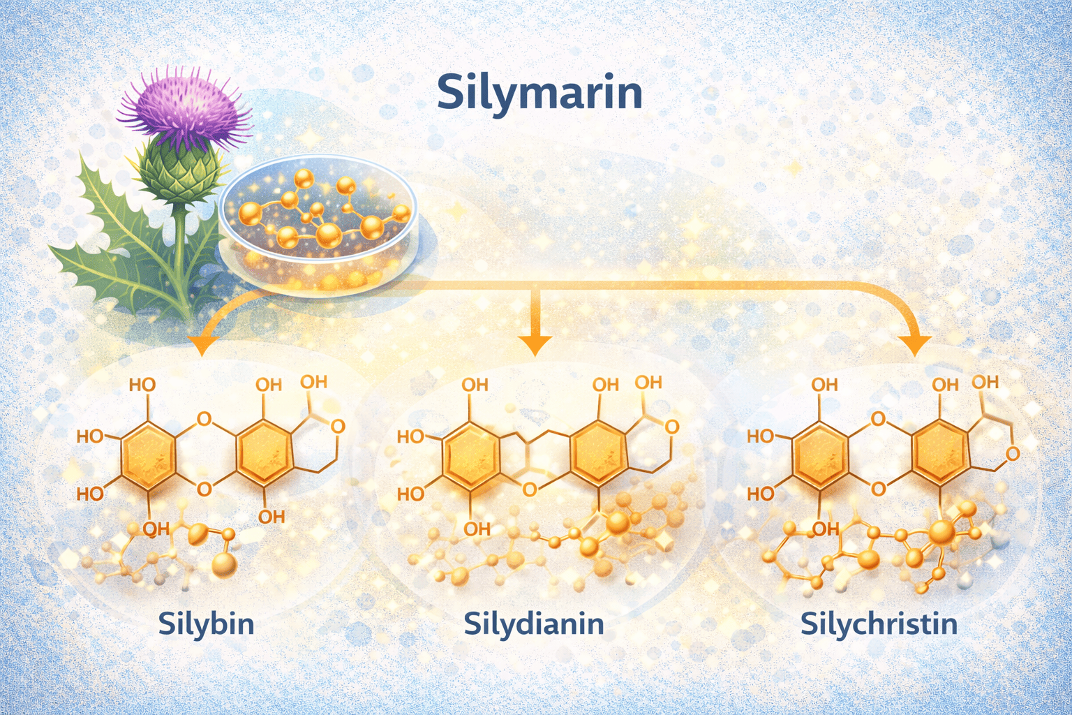 실리마린 성분 구조와 주요 특징