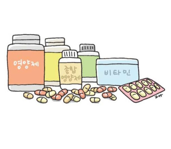 갱년기-유산균-YT1-분말과-다른-여성-갱년기-영양제가-함께-정리된-테이블